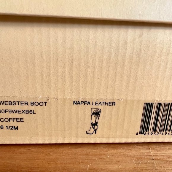 NWT MICHAEL KORS 'Webster' Coffee Scrunch Women's Nappa Leather Knee High Boots - Picture 9 of 10